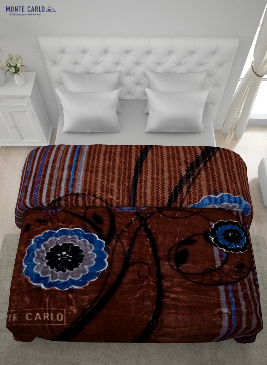 Printed Mink Double Blanket for Heavy Winter -2 Ply