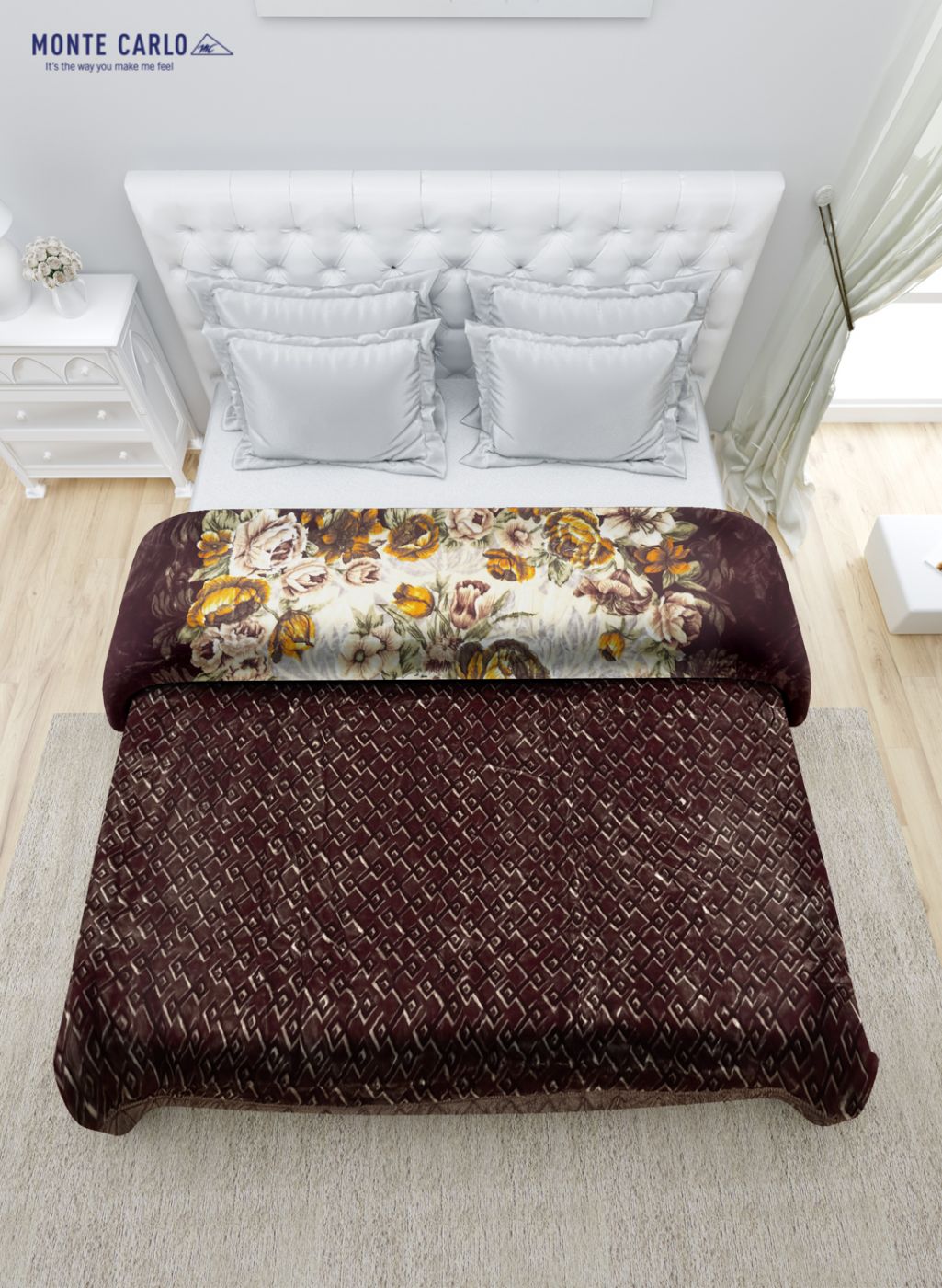 Printed Mink Double Blanket for Heavy Winter -3 Ply