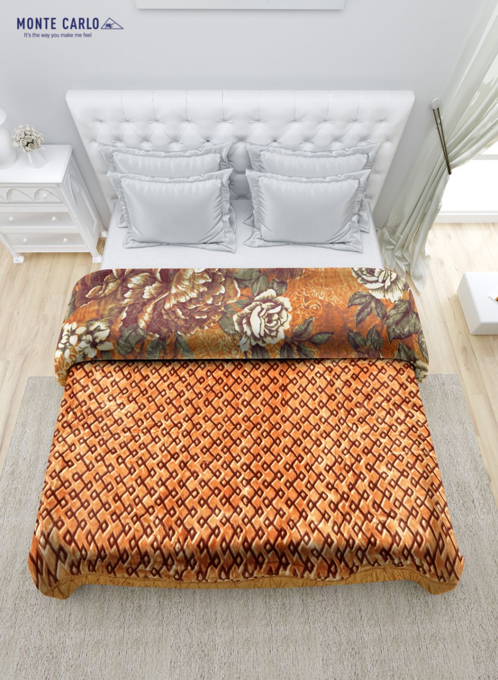 Printed Mink Double Blanket for Heavy Winter -3 Ply