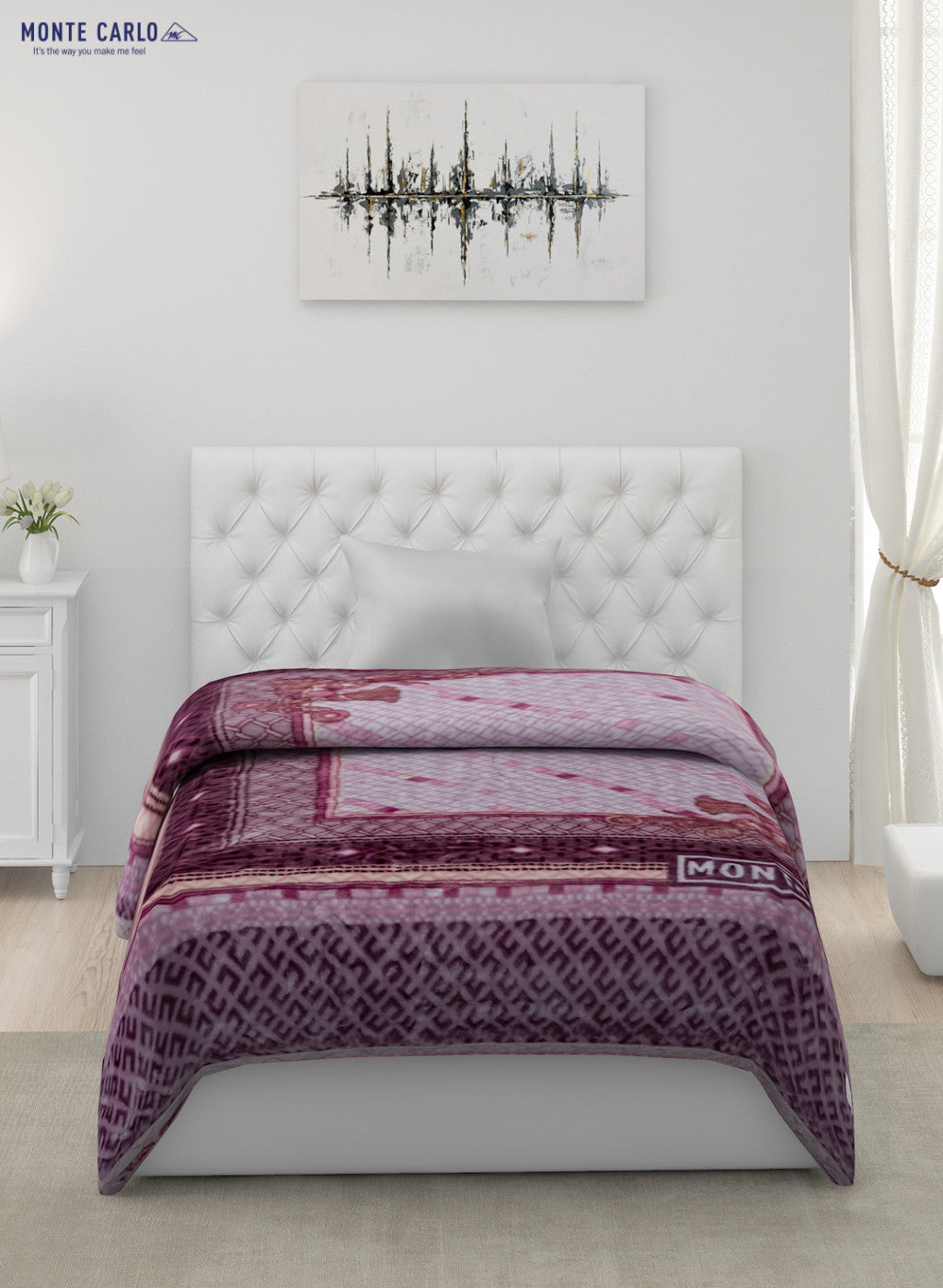 Printed Mink Single Blanket for Heavy Winter - 2 Ply