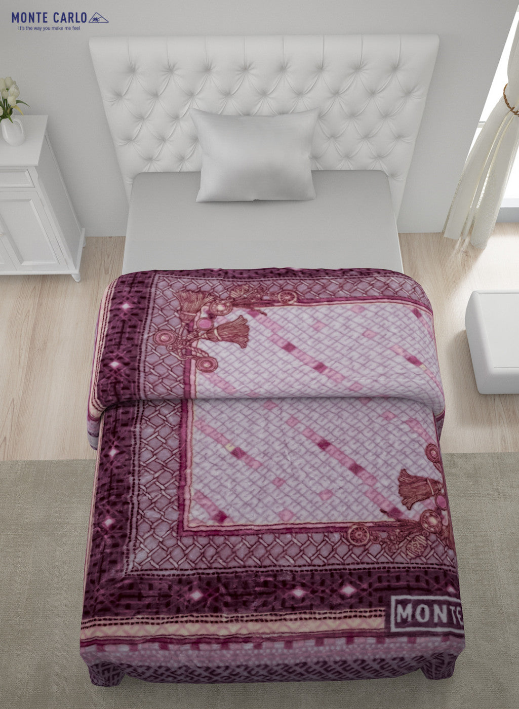 Printed Mink Single Blanket for Heavy Winter - 2 Ply