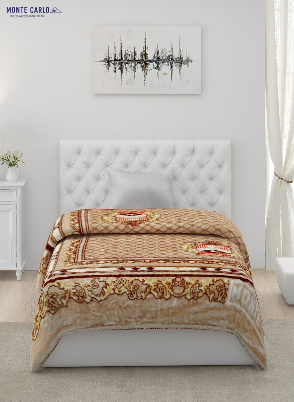 Printed Mink Single Blanket for Heavy Winter - 2 Ply