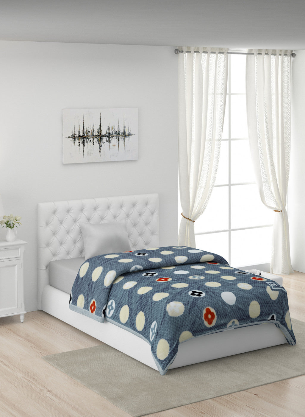 Printed Mink Single Blanket for Heavy Winter - 2 Ply