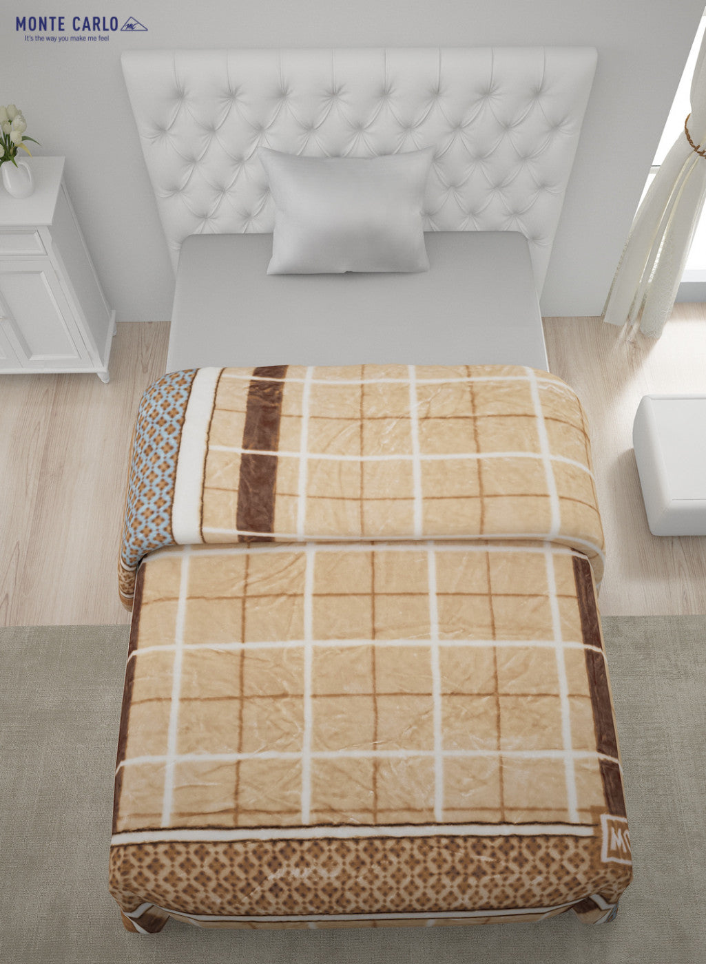 Printed Mink Single Blanket for Heavy Winter - 2 Ply