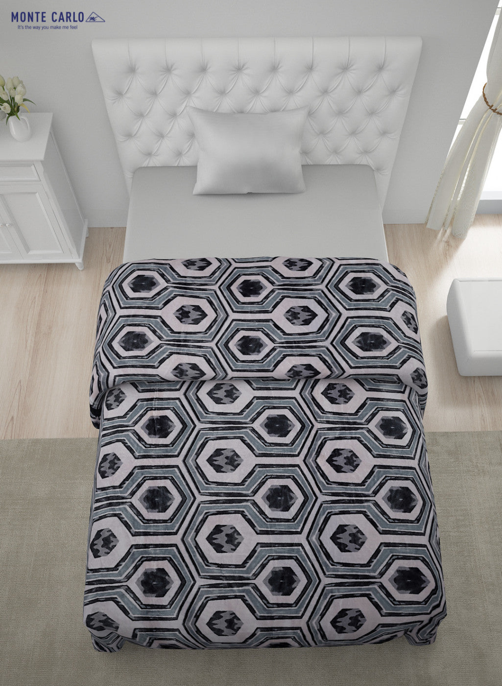 Printed Mink Single Blanket for AC Room -1 Ply