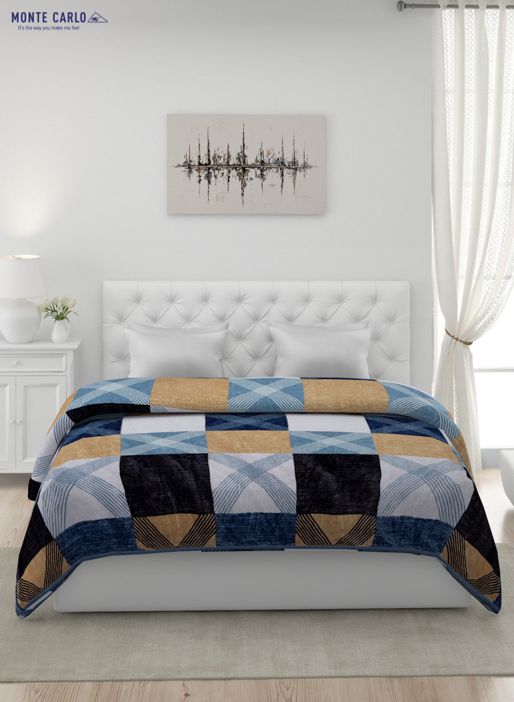 Printed Mink Double Blanket for AC Room -1 Ply