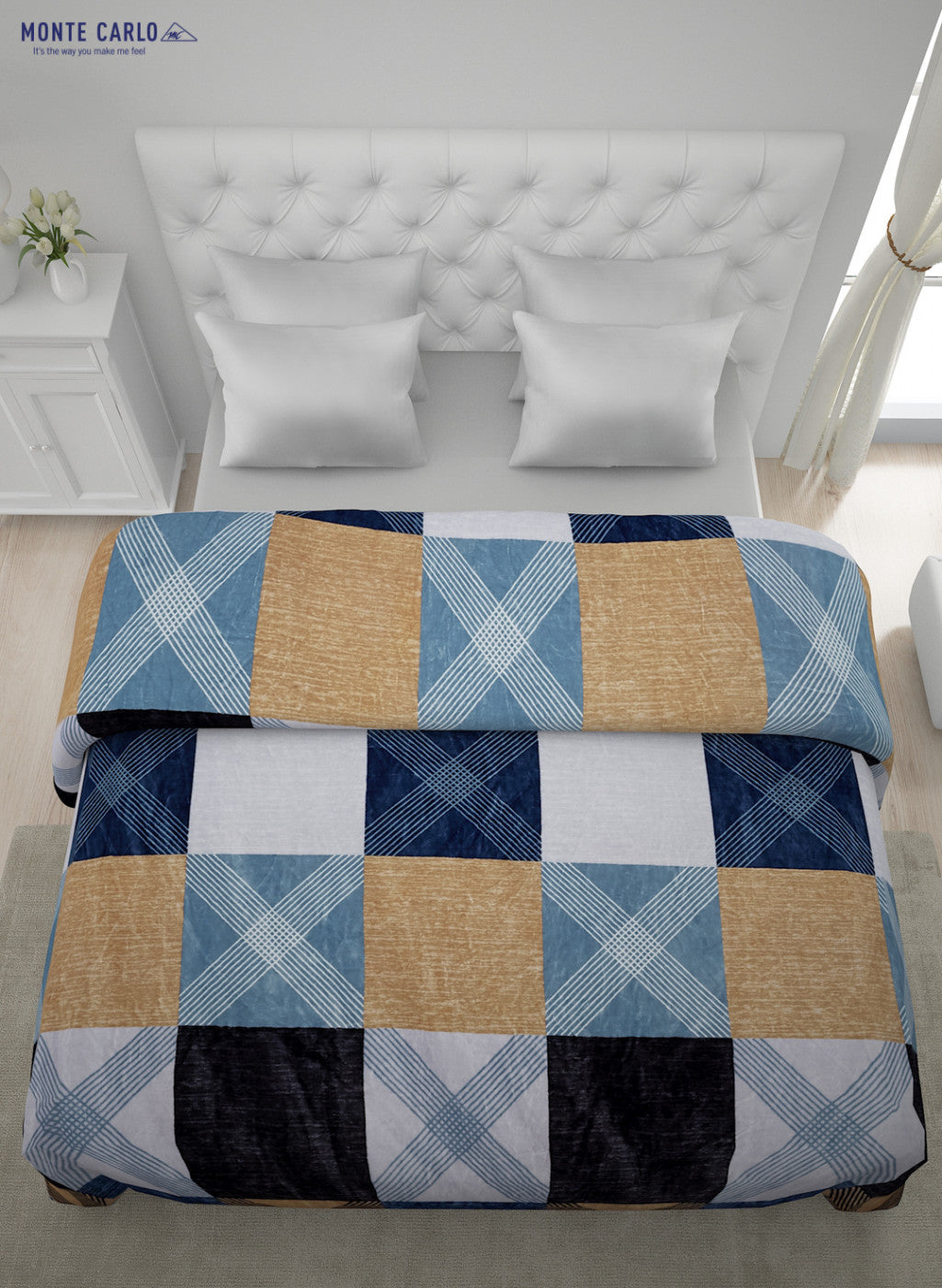 Printed Mink Double Blanket for AC Room -1 Ply