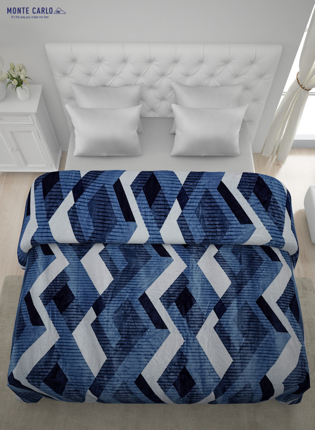 Printed Mink Double Blanket for AC Room -1 Ply