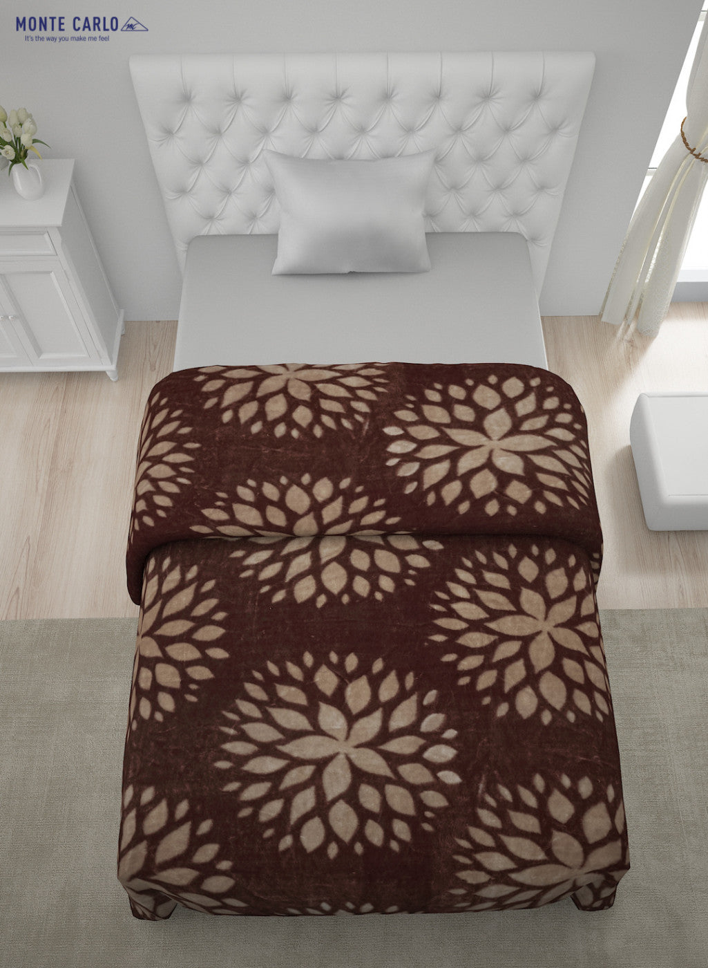 Printed Mink Single Blanket for Mild Winter -1 Ply
