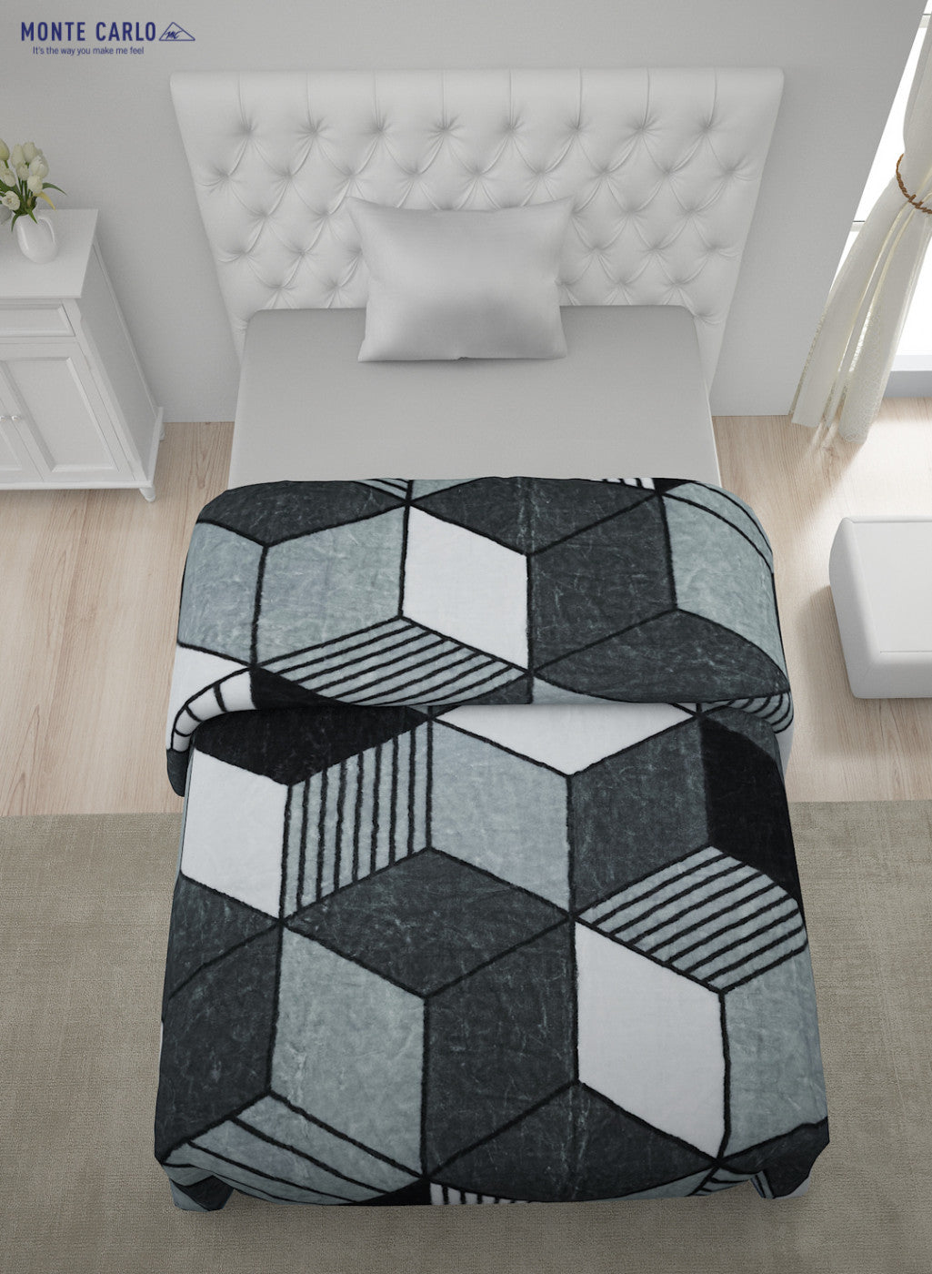 Printed Mink Single Blanket for Mild Winter -1 Ply