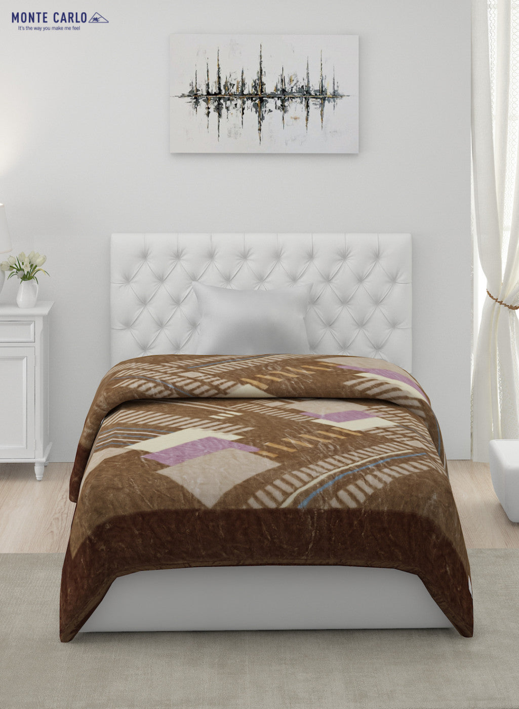Printed Mink Single Blanket for Mild Winter -1 Ply