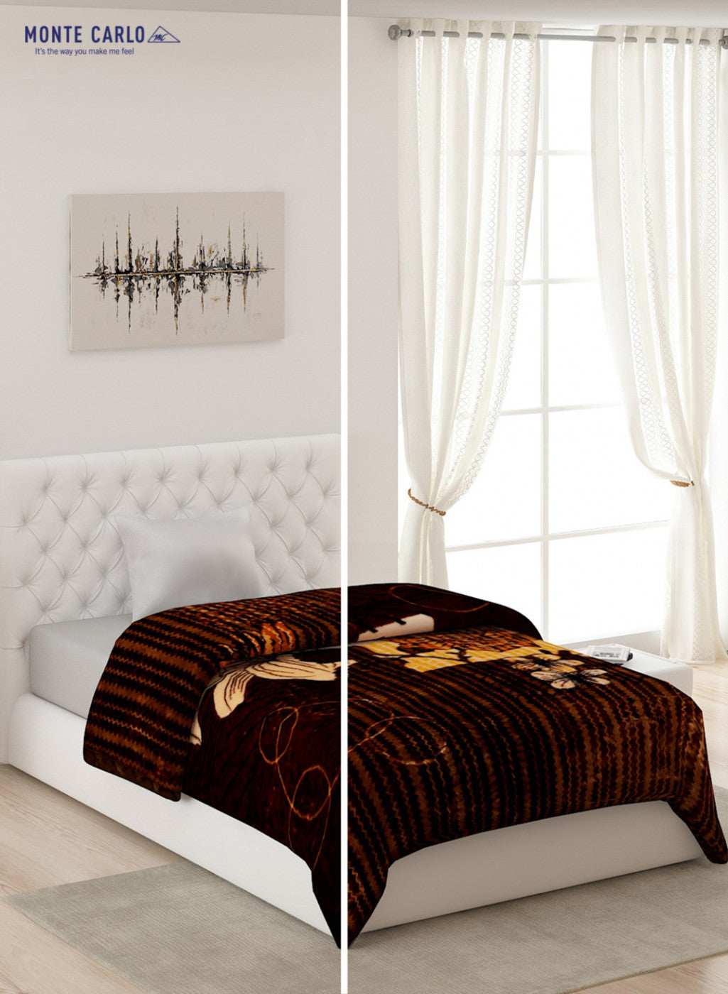 Single Bed Multicolor Mink Blanket - 2 Ply