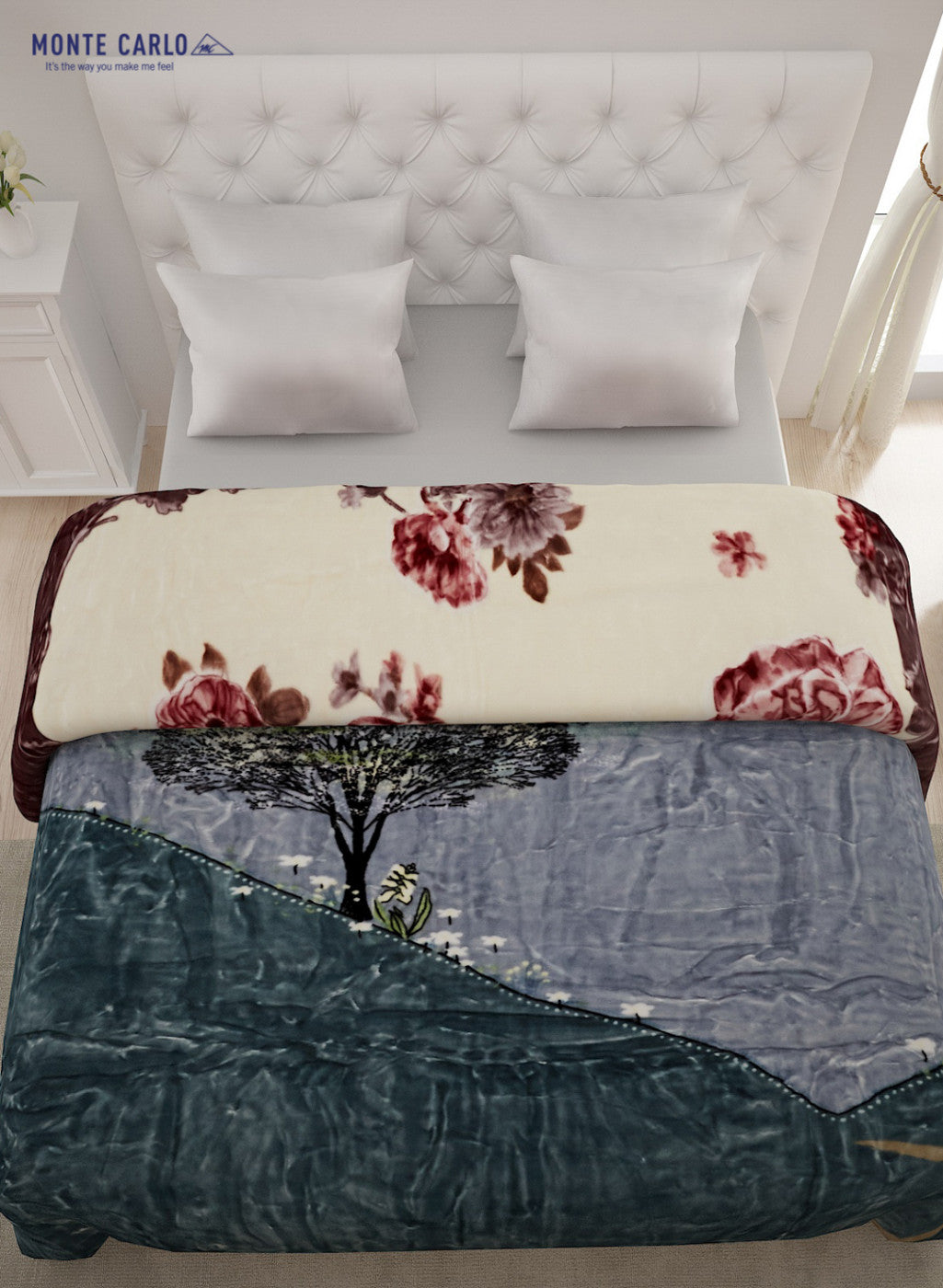 Double Bed Multicolor Mink Blanket - 2 Ply