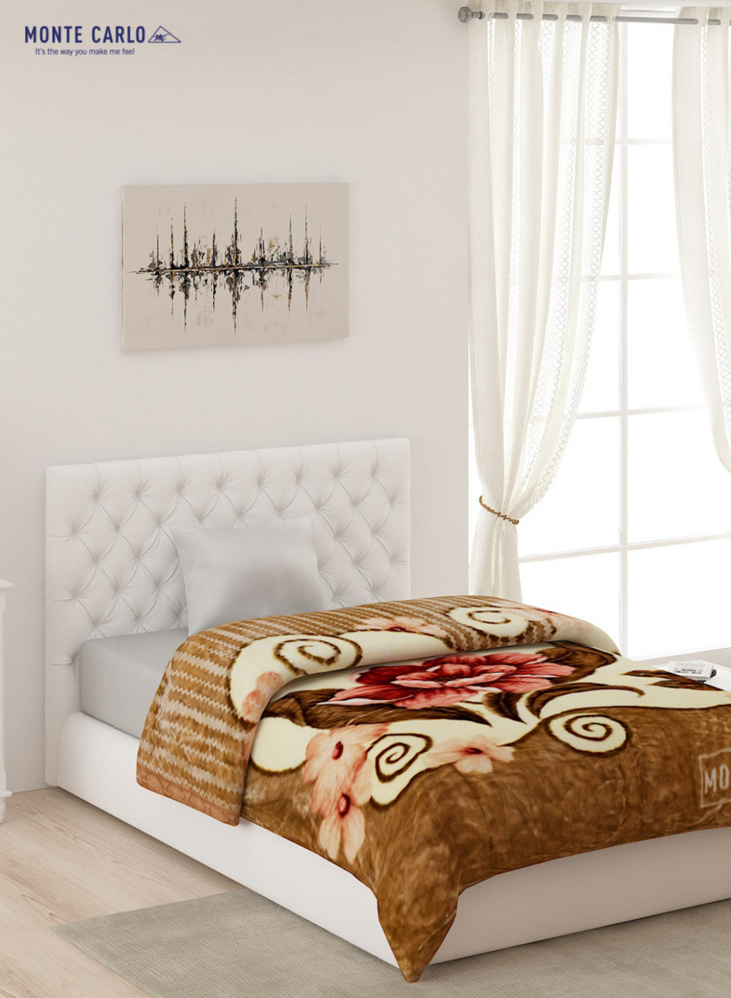 Single Bed Multicolor Mink Blanket - 2 Ply