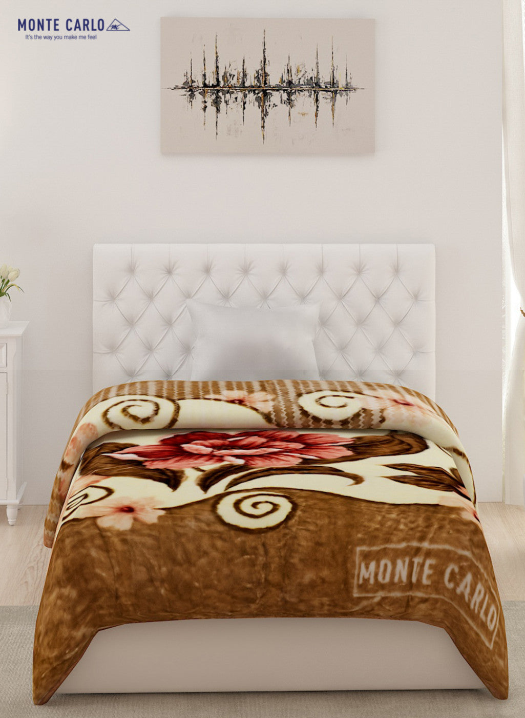 Single Bed Multicolor Mink Blanket - 2 Ply