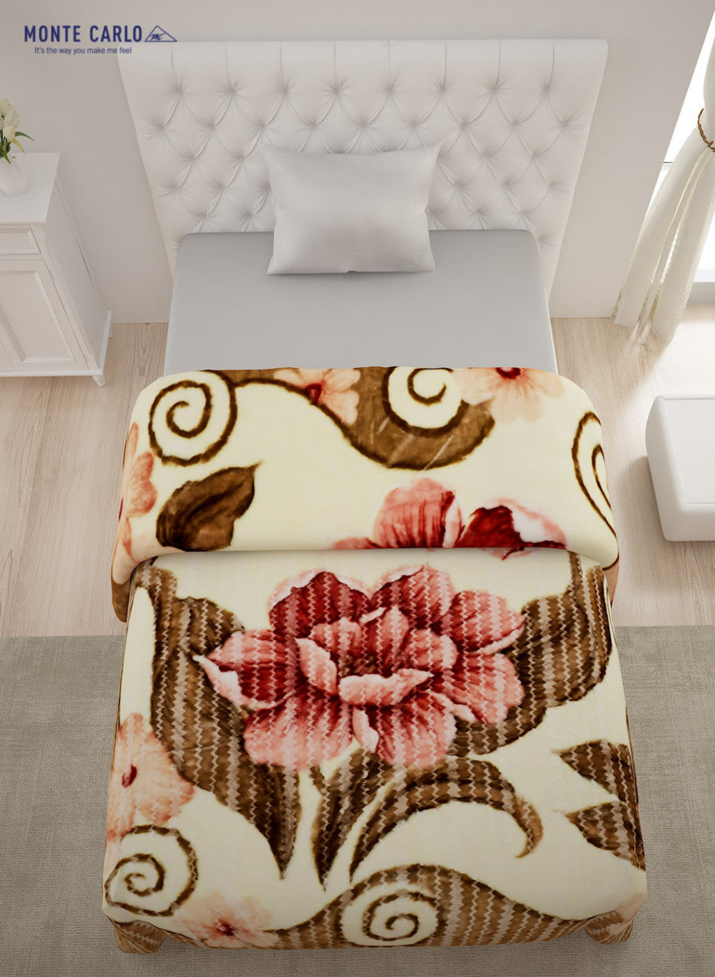 Single Bed Multicolor Mink Blanket - 2 Ply