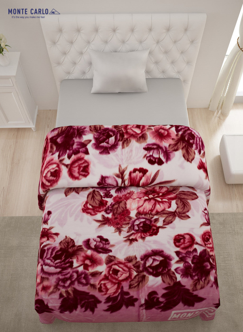 Single Bed Multicolor Mink Blanket - 2 Ply