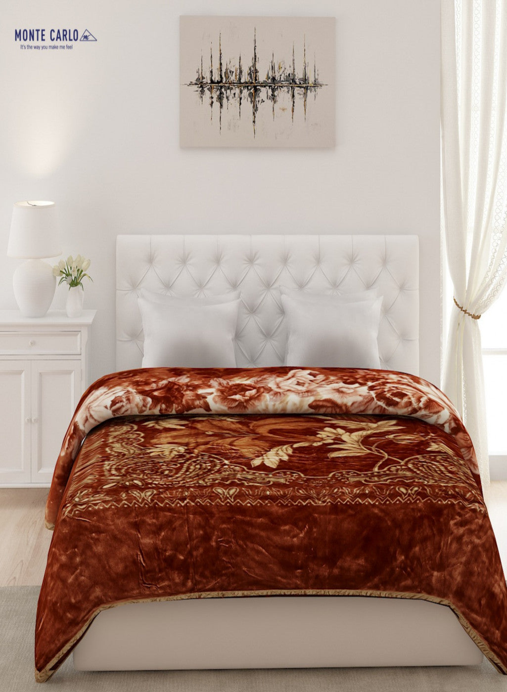 Double Bed Multicolor Mink Blanket - 2 Ply