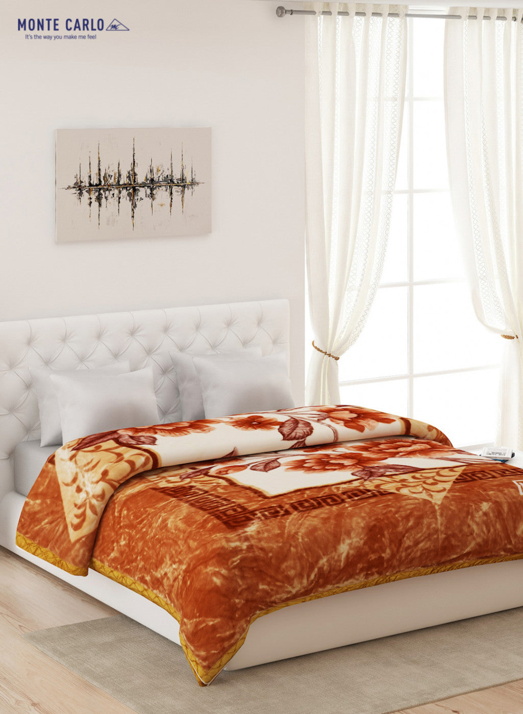 Double Bed Multicolor Mink Blanket - 2 Ply