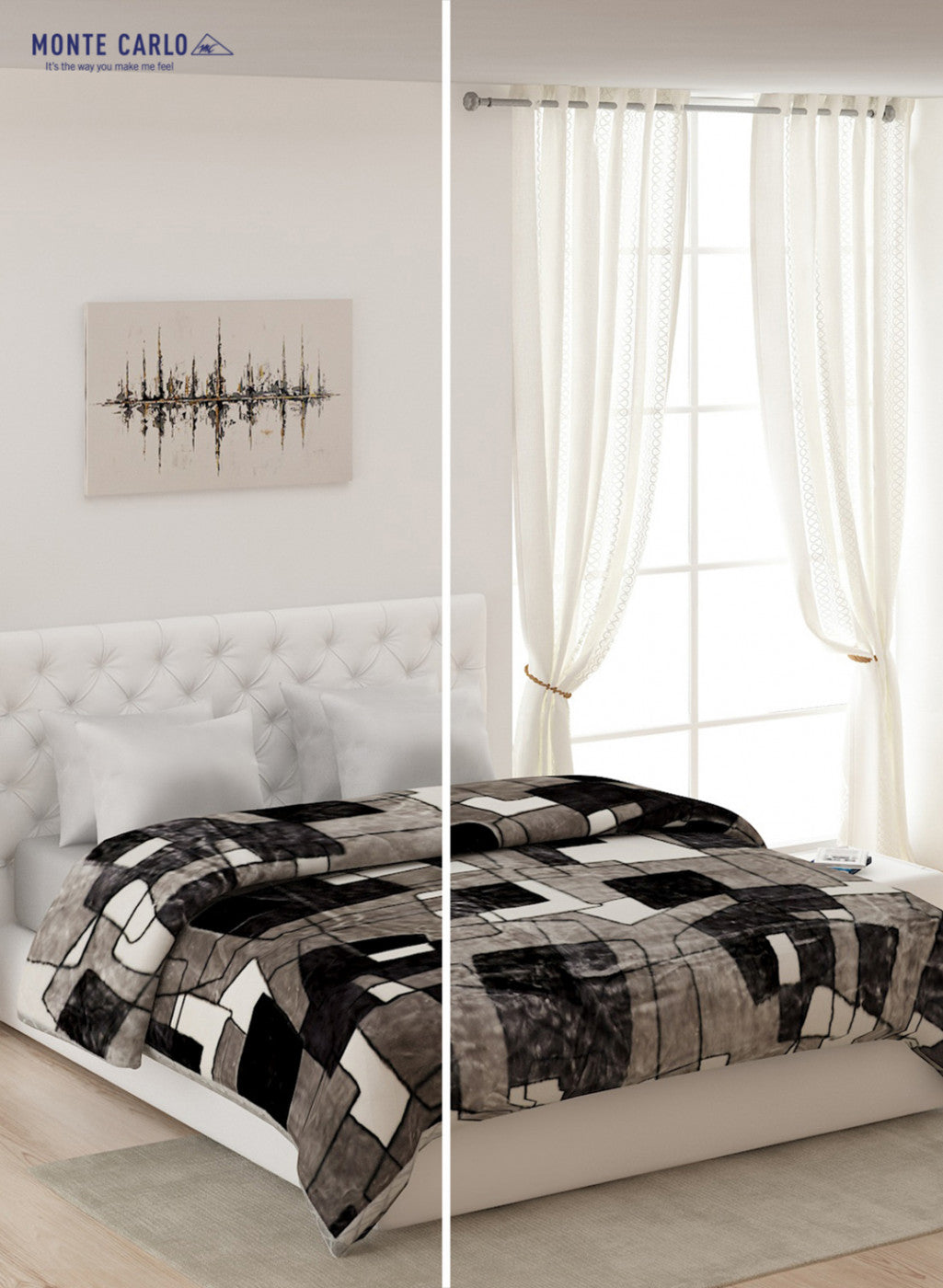 Double Bed Multicolor Mink Blanket - 1 Ply