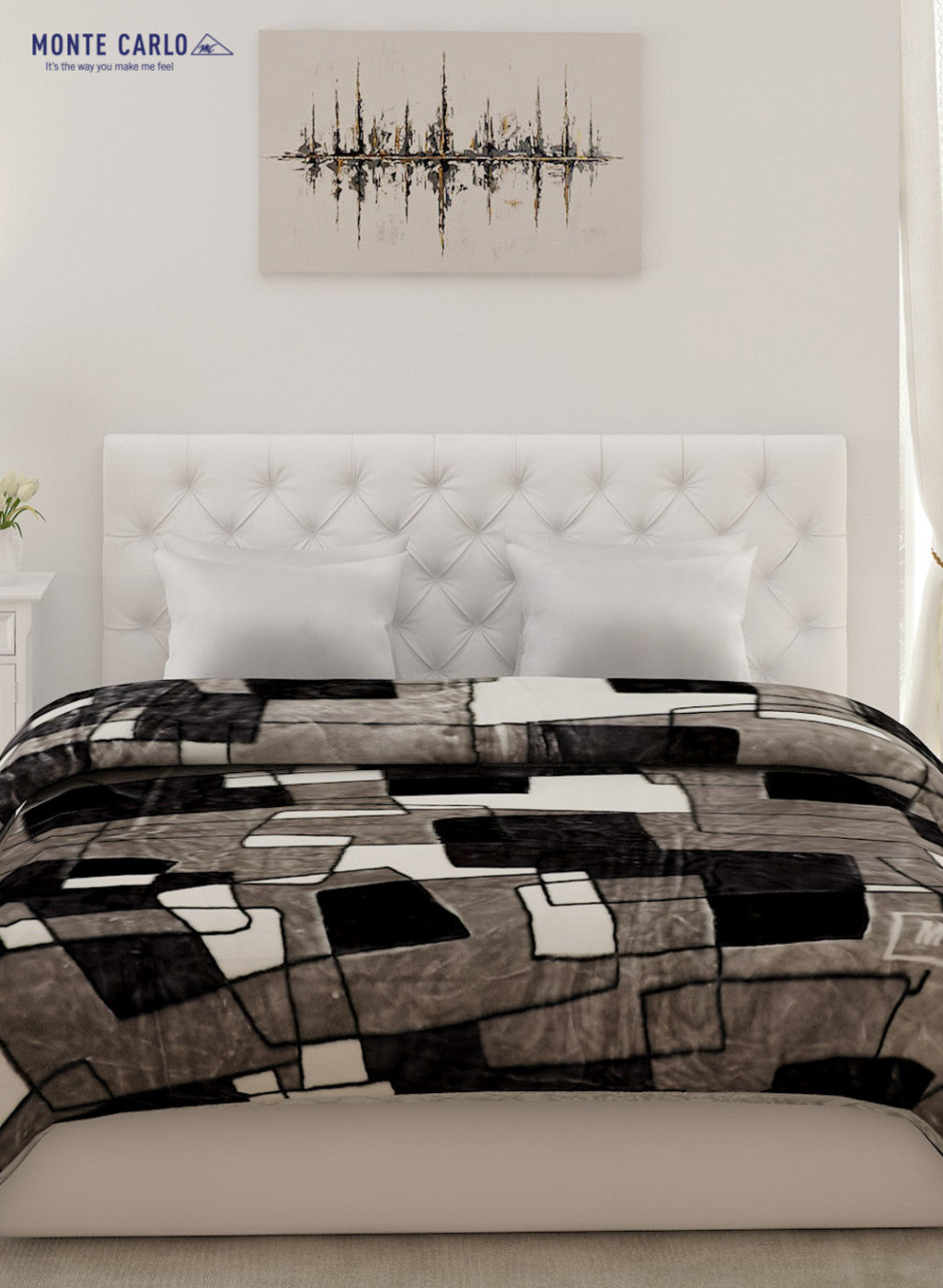 Double Bed Multicolor Mink Blanket - 1 Ply