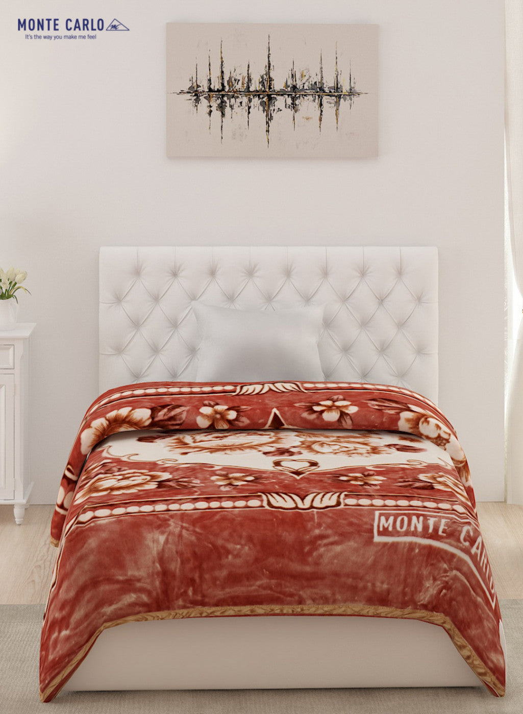 Single Bed Multicolor Mink Blanket - 1 Ply
