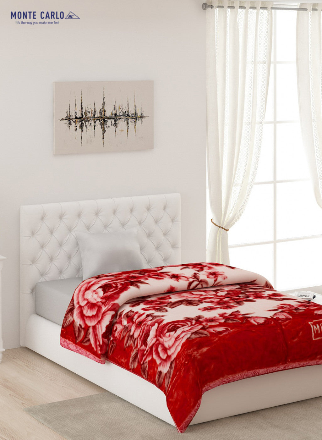 Single Bed Multicolor Mink Blanket - 2 Ply