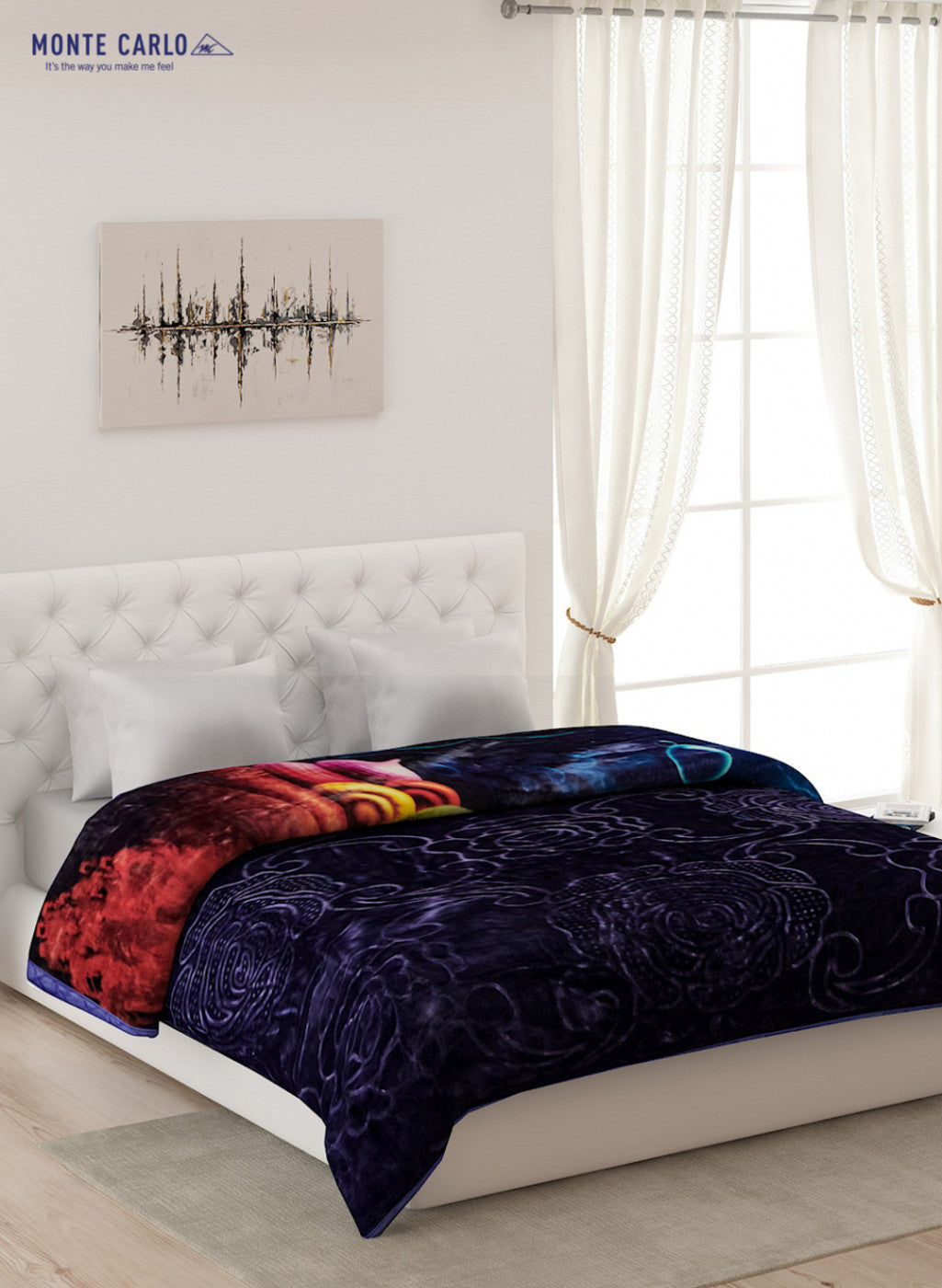 Double Bed Multicolor Mink Blanket - 2 Ply