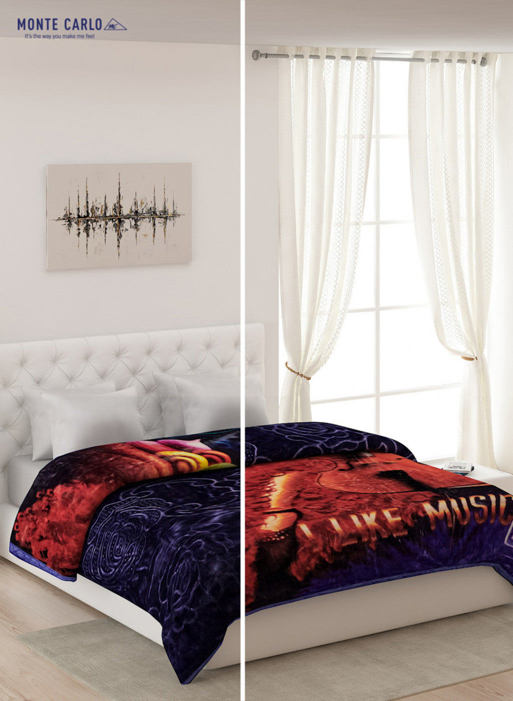 Double Bed Multicolor Mink Blanket - 2 Ply