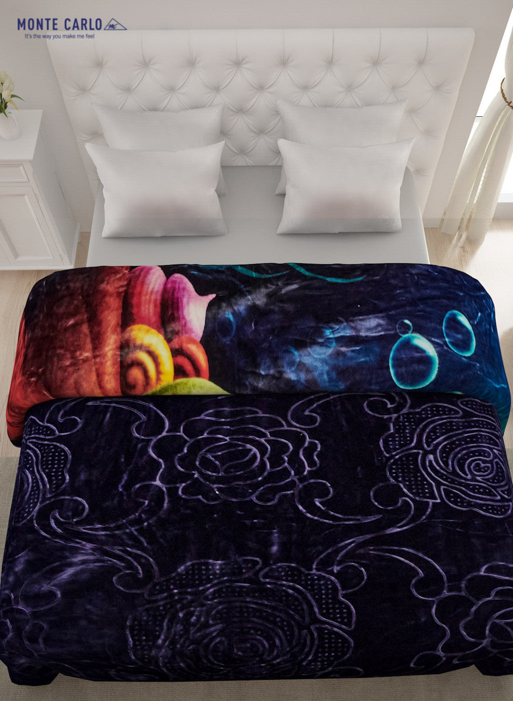 Double Bed Multicolor Mink Blanket - 2 Ply