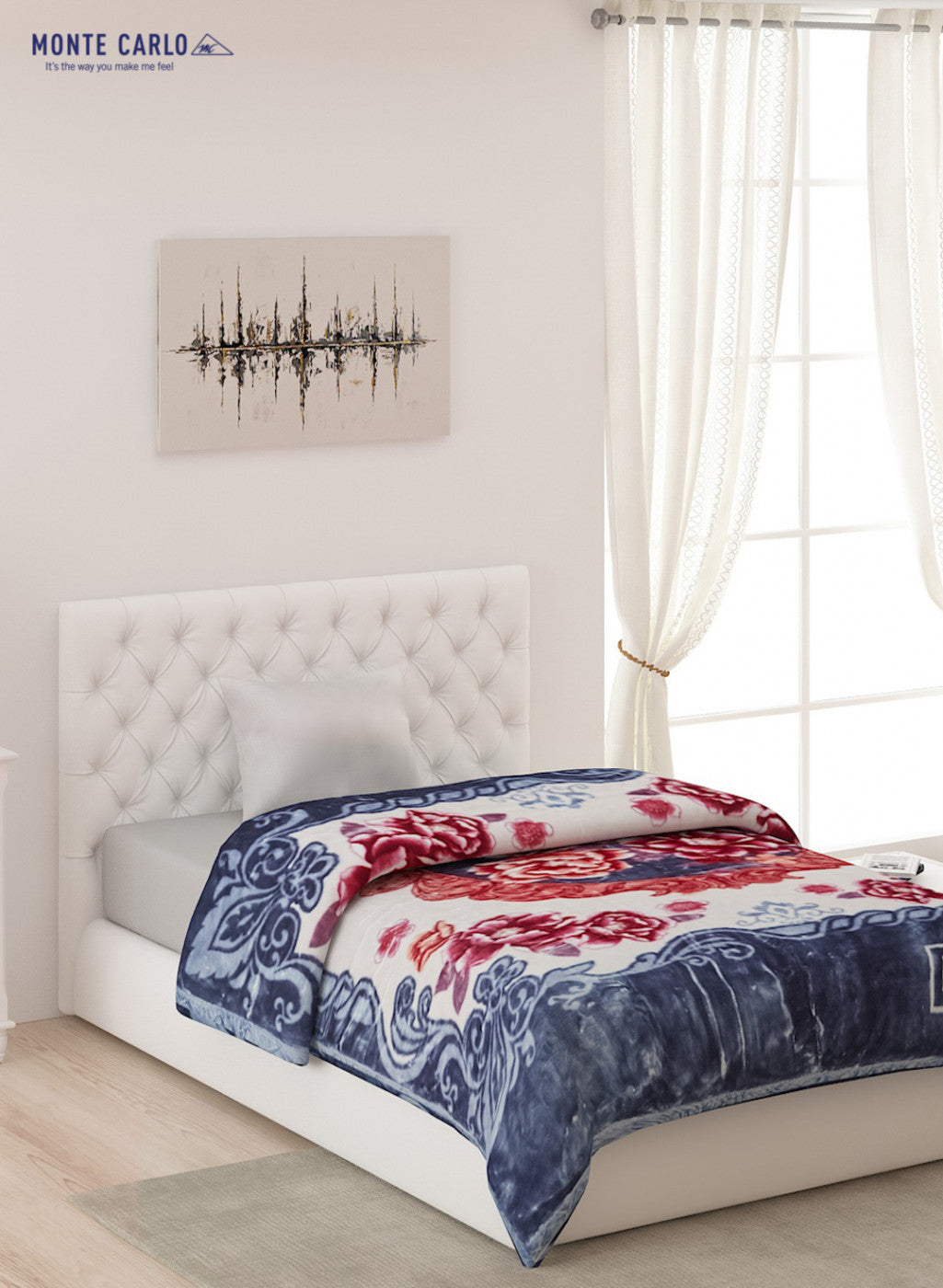 Buy Single Bed Multicolor Mink Blanket 2 Ply Online in India Monte