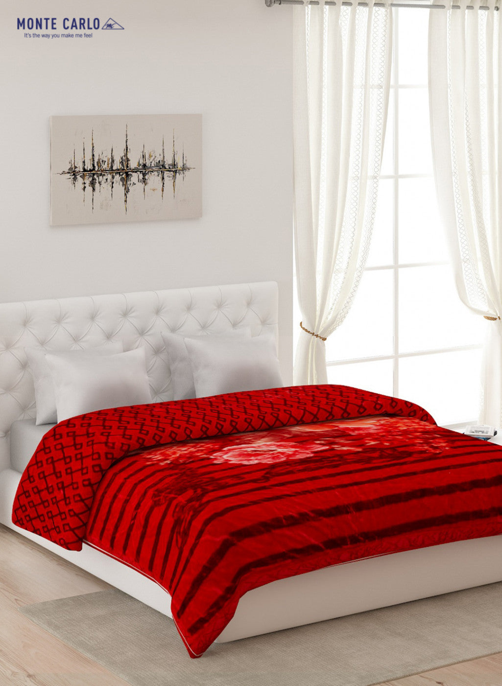 Double Bed Multicolor Mink Blanket - 3 Ply