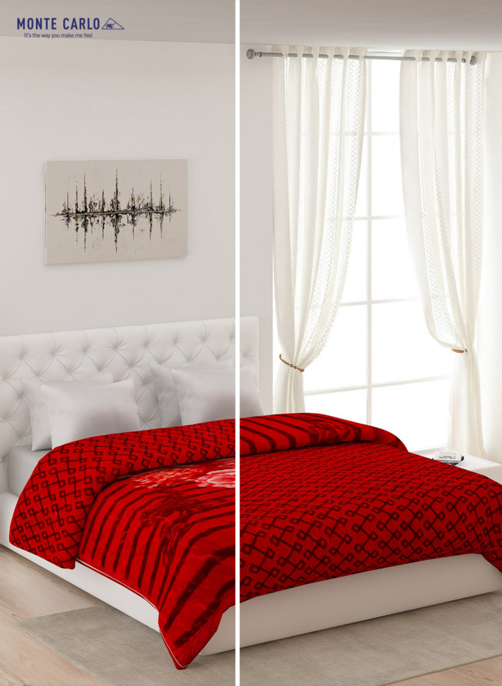Double Bed Multicolor Mink Blanket - 3 Ply