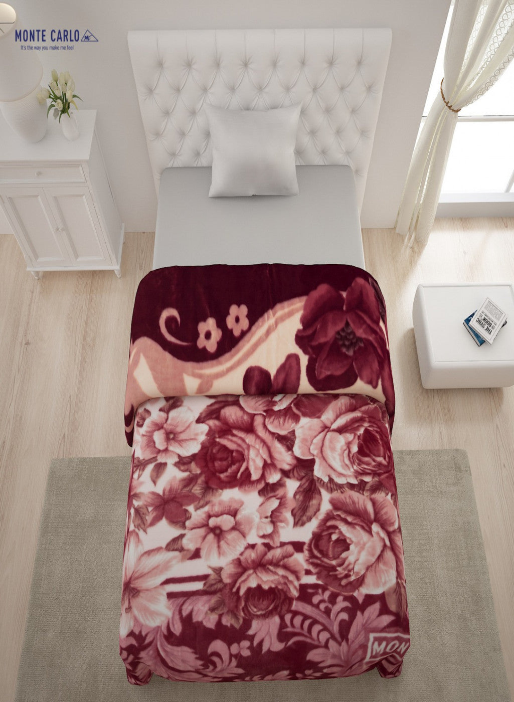 Single Bed Multicolor Mink Blanket - 2 Ply