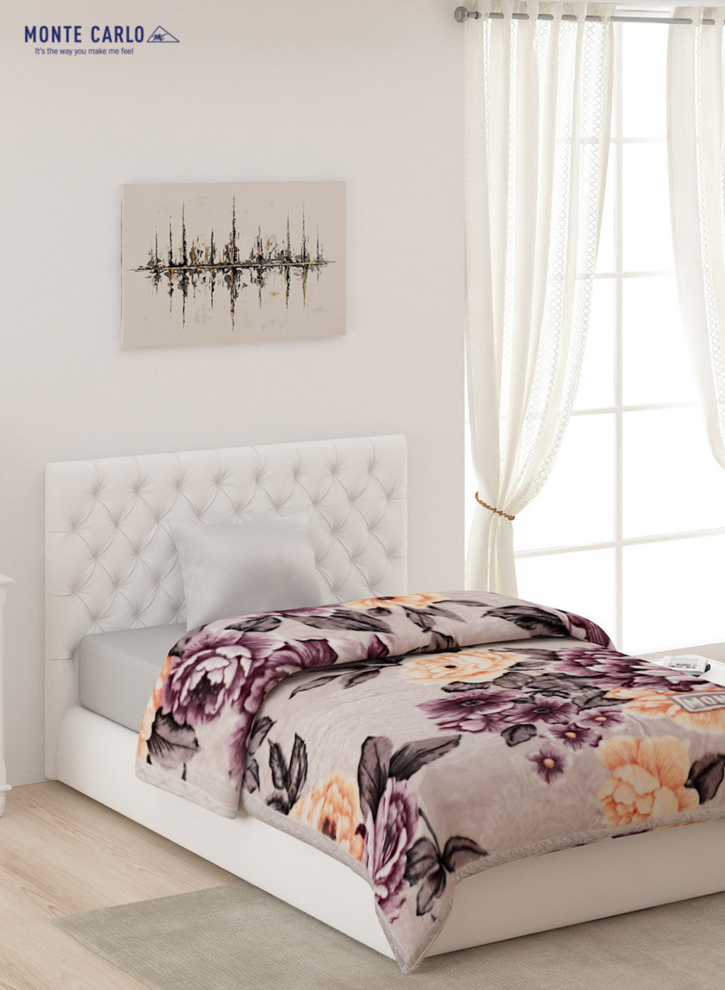 Single Bed Multicolor Mink Blanket - 2 Ply