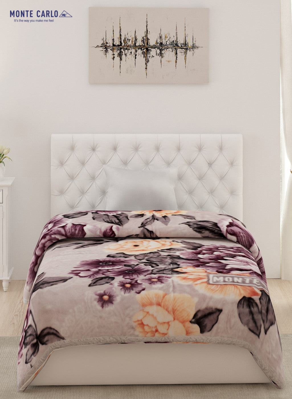 Single Bed Multicolor Mink Blanket - 2 Ply
