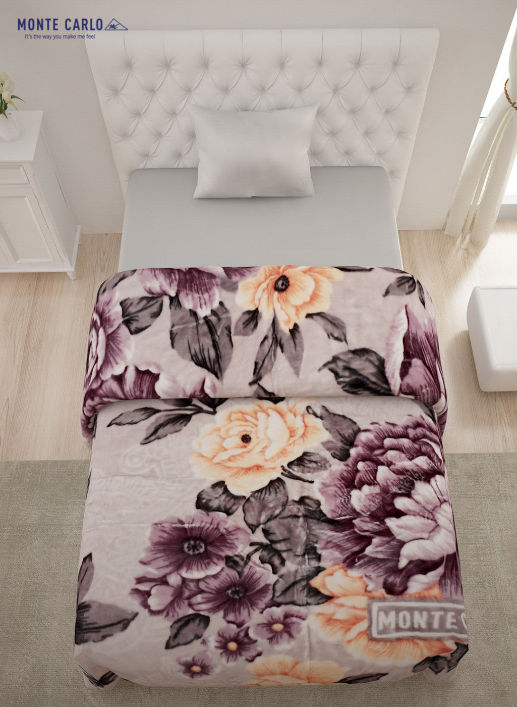 Single Bed Multicolor Mink Blanket - 2 Ply
