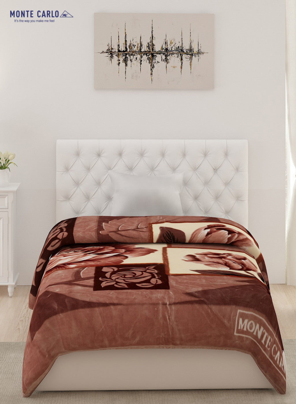Printed Mink Single Blanket for Heavy Winter -2 Ply