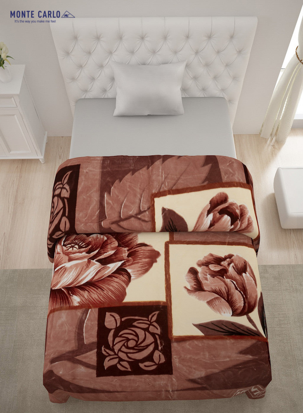 Printed Mink Single Blanket for Heavy Winter -2 Ply