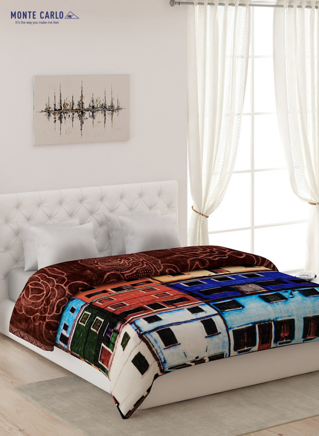 Double Bed Multicolor Mink Blanket - 2 Ply