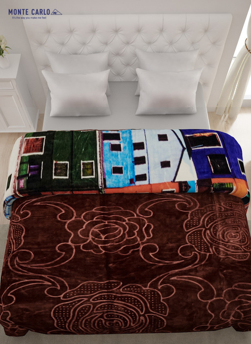 Double Bed Multicolor Mink Blanket - 2 Ply