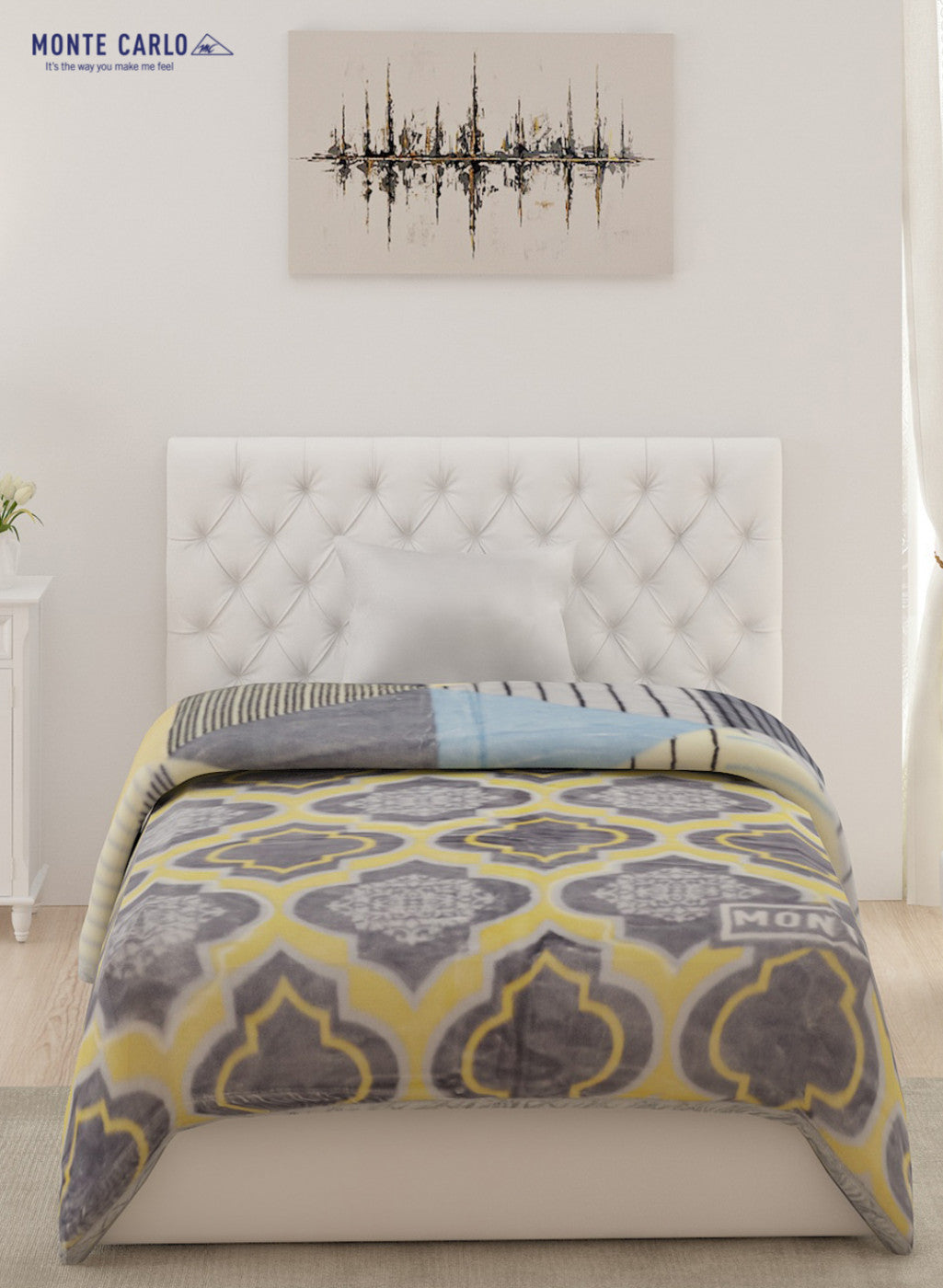 Single Bed Multicolor Mink Blanket - 2 Ply