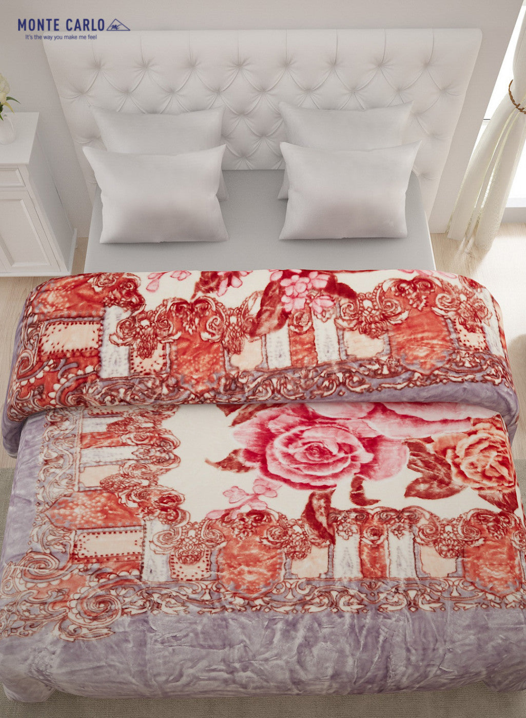 Double Bed Multicolor Mink Blanket - 3 Ply