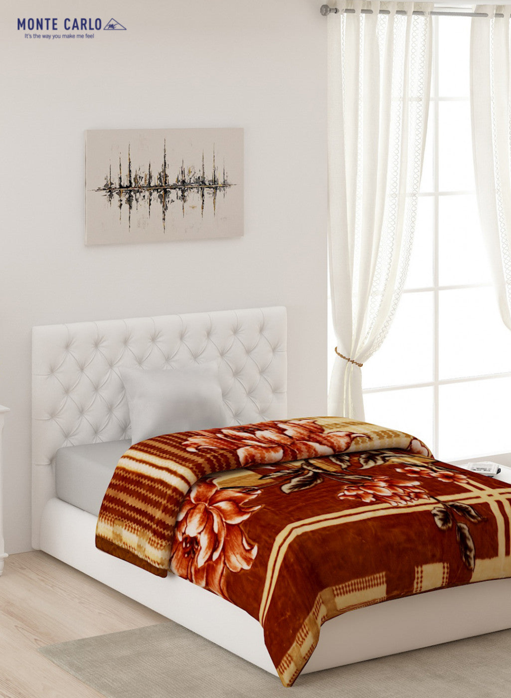Buy Single Bed Multicolor Mink Blanket 2 Ply Online in India Monte