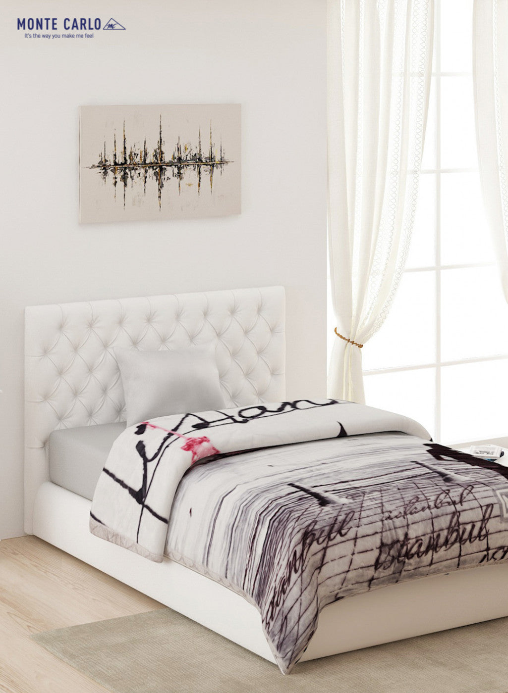 Single Bed Multicolor Mink Blanket - 1 Ply