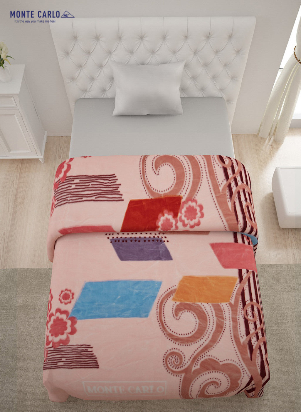 Printed Mink Single Blanket for Heavy Winter -2 Ply