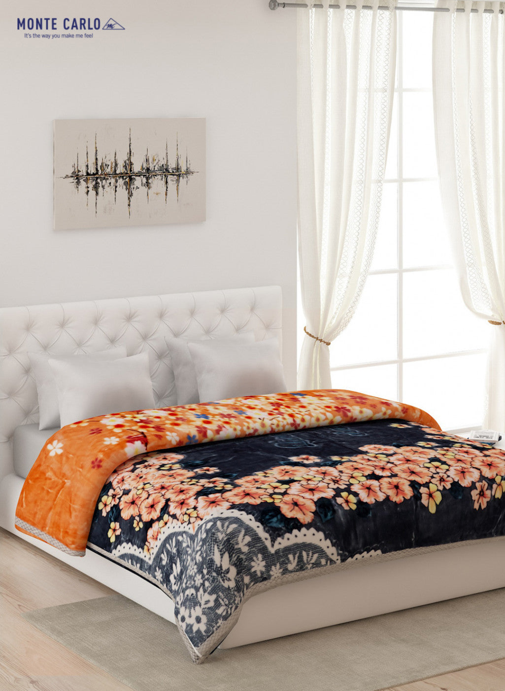 Buy Double Bed Multicolor Mink Blanket 2 Ply Online in India Monte