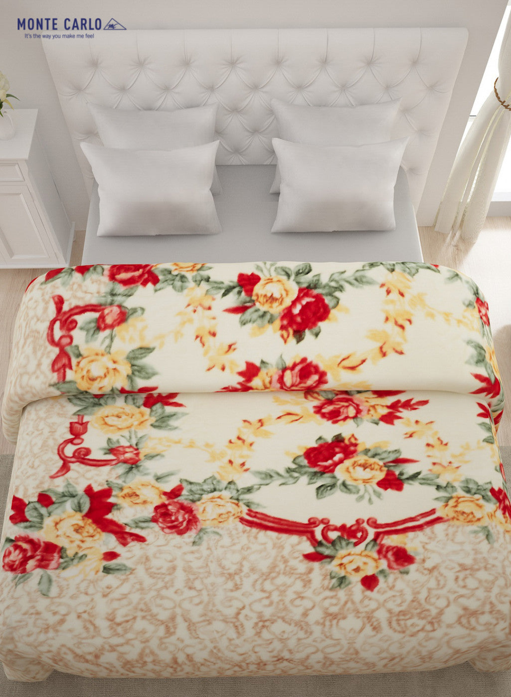 Double Bed Multicolor Mink Blanket - 3 Ply