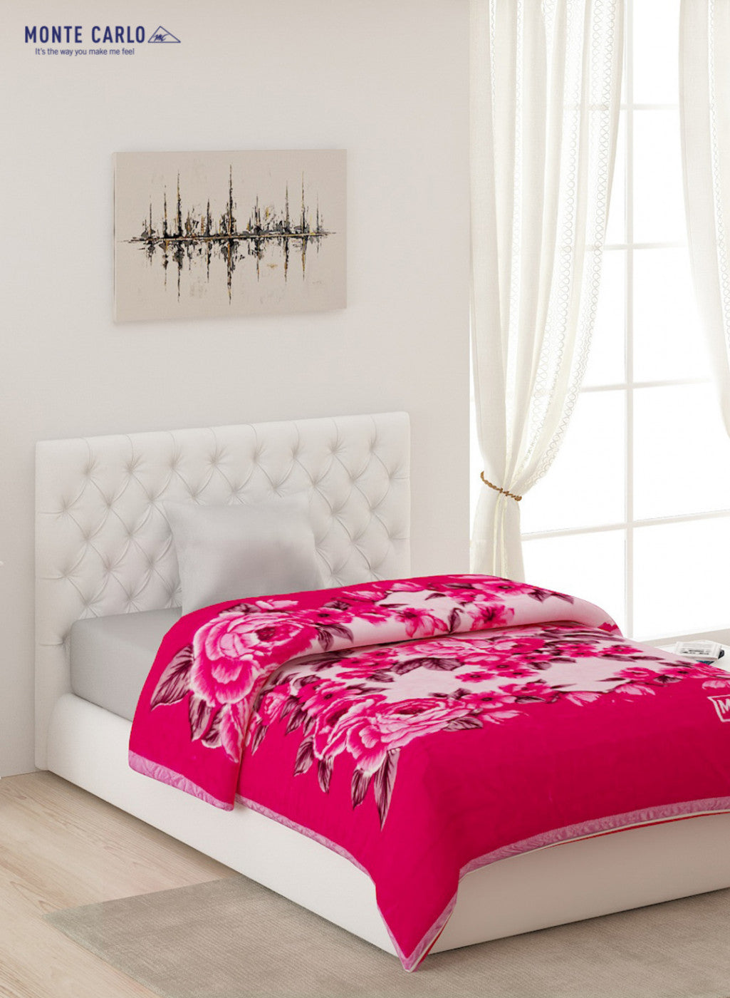 Single Bed Multicolor Mink Blanket - 1 Ply