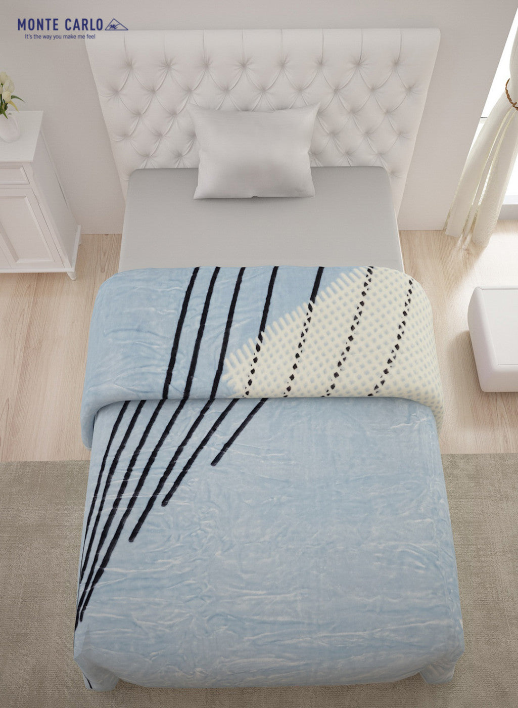 Single Bed Multicolor Mink Blanket - 1 Ply